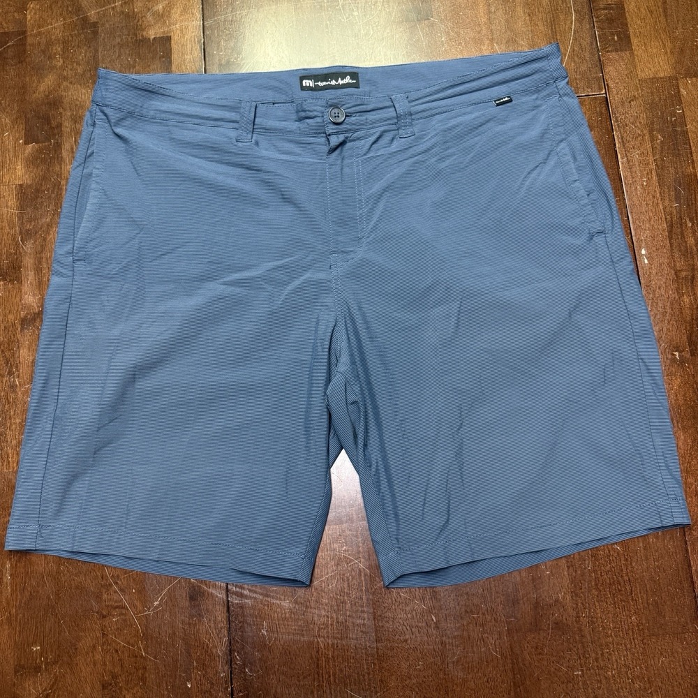 Travis Mathew Shorts Mens 40 Blue Stretch Performance Golf
